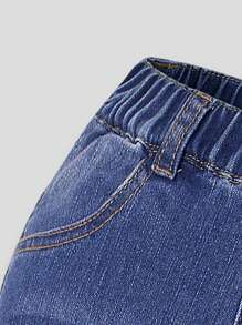 SHEIN Pantalones acampanados cómodos y elásticos con lazo para niñas, un elemento esencial y versátil