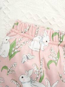 2pcs/Set Baby Girl Casual Pink Simple Fashion Cute Elegant Long Sleeve Top And Long Pants Homewear Set, Comfortable And Warm For Winter - Pink - View 3