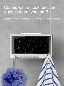 1pc Waterproof Shower Phone Holder With 360° Rotation - Touchscreen-Friendly Bathroom & Kitchen Wall Mount For IPhone, All Phones - Hands-Free Stand For Watching Movies, Listening To Music, Browsing Social Media While Bathing Or Cooking