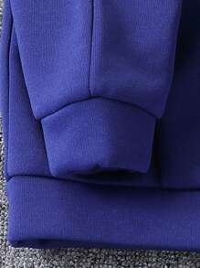 SHEIN 4-7 Years Old Boys Casual Fashion Warm Fluffy Fabric Tracksuit Outfit, Comfortable Sports Set Suitable For Holiday, Birthday Party, Daily Wear, Autumn, Spring, Winter, Streetwear Long Sleeve Jacket + Pants