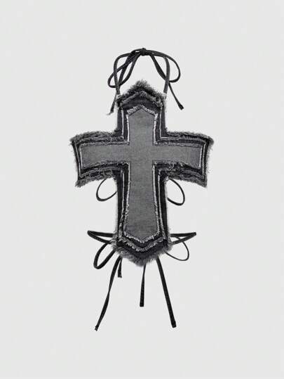Grunge Punk Y2K Sexy Cross Cutout Backless Bodysuit