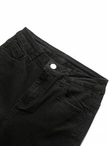 SHEIN Tween Boy Fashion Casual Black Denim Base Comfort Stretch Pile Fit Jeans For Boys Soft Dailywear And The Four Seasonsr Kids Clothes - Black - View 4