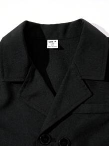 SHEIN 2pcs/Set Young Boys Elegant School Uniform Blazer And Shorts Black Suit Set, Versatile For Weddings, Graduations, Anniversaries, Parties, Balls, Birthdays, Commuting, School, Daily Leisure, Vacation, Travel, Sports, Suitable For Young Boy, School Boys Outfits, Family Matching Outfits, Spring And Summer Season.