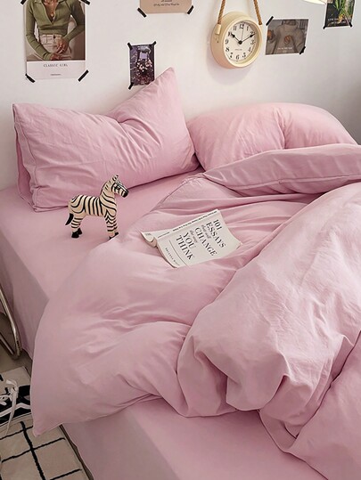 Juego de funda nórdica minimalista escandinava de unicolor, 2 fundas de almohada + 1 funda nórdica (sin sábana)