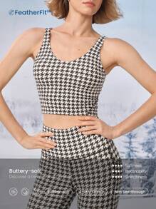 GLOWMODE FeatherFit™ Cropped Active Tank & High-Rise Leggings Set - Black and White - View 6