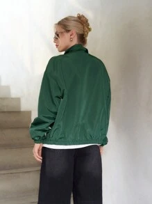 SHEIN EZwear Two Tone Drop Shoulder Jacket - Multicolor - View 2