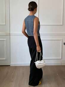 DAZY Women's Casual Simple Fashion Versatile Denim Vest - Medium Wash - View 5