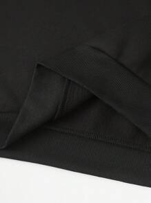 Manfinity Homme Áo nỉ nam tối giản thường ngày, mặc hàng ngày - màu đen - Xem 5