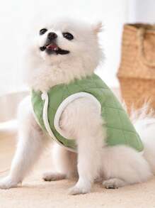 PETSIN 可爱绿色加垫保暖宠物夹克，秋冬款 - 綠色 - 查看 2