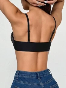 1buc dantelă de culoare contrastantă cu sârmă, cu închidere în față, cu sârmă