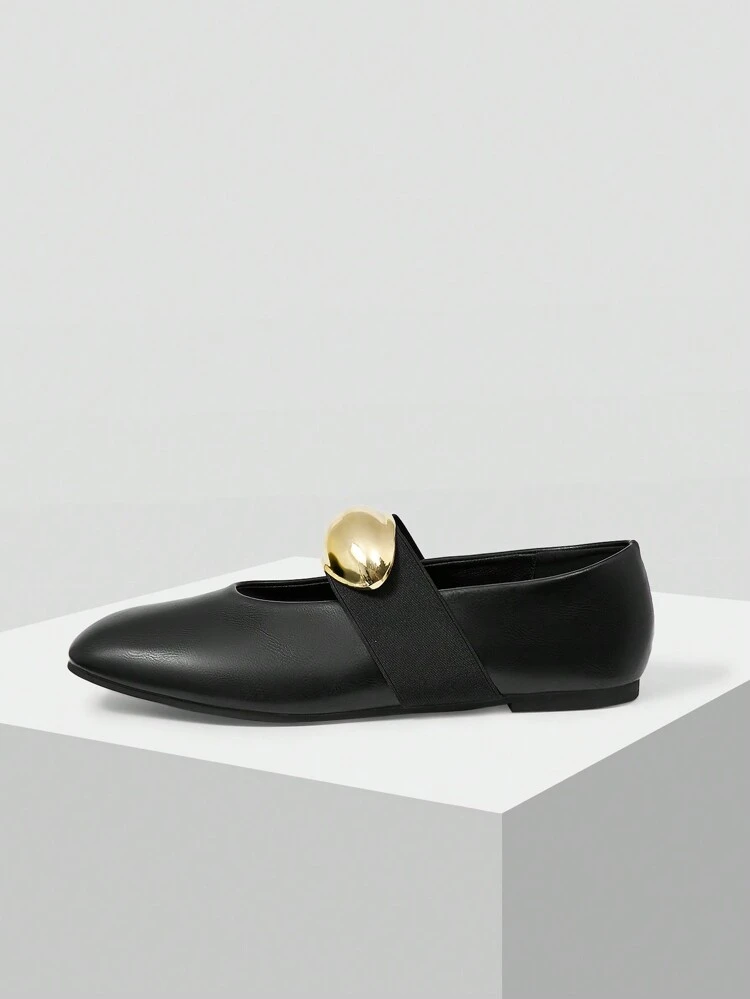 WOMEN'S FASHIONABLE ELEGANT RETRO METAL DECOR FLAT SHOES, FOR NEW YEAR HOLIDAY, SPRING SHOES SPRING BREAK EASTER FOR CHRISTMAS SPRING SHOES