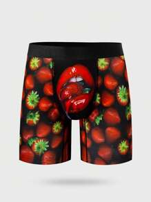 Men's Strawberry Print Casual Boxer Briefs - Multicolor - View 1