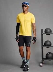 Manfinity Sport Corelite Mallas de compresión deportivas para hombre con estampado de letras y cintura con cordón, estilo novio