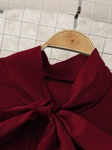 Celure Camisa de manga larga con bloque de color floral en talla grande negra