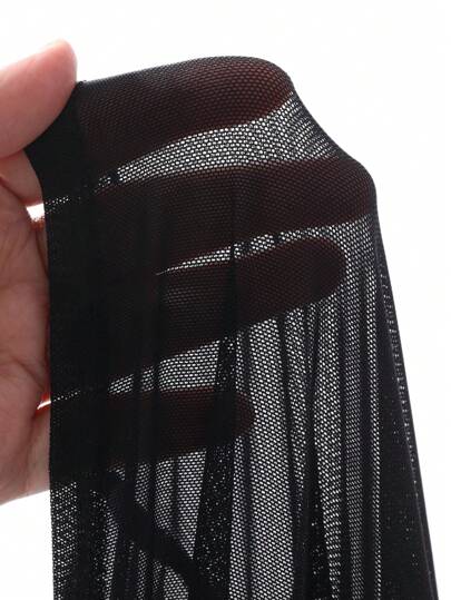 DAZY Long Sleeve Doorschijnende Mesh Open Shoulder Fitting Verleidelijke Nightgown Going Out view 8