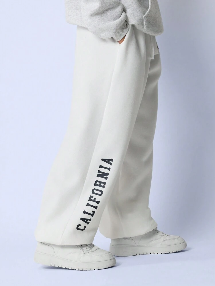 Pantaloni jogger da ragazza pre-adolescente a vita alta, con stampa grafica della California in stile anni 90