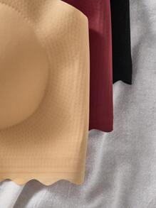 SHEIN 3pcs Teen Girl Minimalist Padded Lace Trim Adjustable Strap Soft & Seamless Supportive Back Wireless Bra Set - Multicolor - View 3