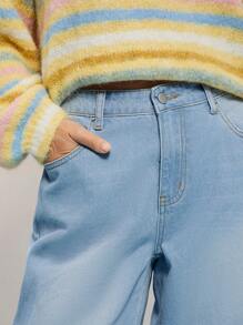 WESTFADE Jeans droits en denim de coton 91% premium style années 90