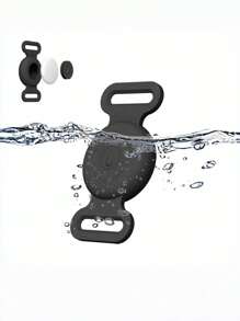 Soporte de collar de perro a prueba de agua y a prueba de aire para Airtag, estuche protector de silicona Airtag para collar de mascotas, cubierta antirrobo duradera GPS para perros, gatos, cachorros, accesorios para mascotas livianos y suaves, negro y azul