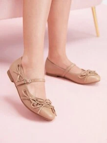 CUCCOO DOLLMOD Women Fashion Bow Decor Flat Shoes Valentines Valentine's Day - Brown - View 3