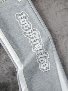 SHEIN Explorewe Tween Boy Street Style Casual Versatile Letter Print Sweatpants - Grey - View 7