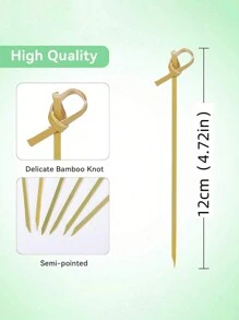 100 件鸡尾酒签水果竹签装饰结串适用于水果派对夏威夷宴会情人节婚礼生日 - 彩色 - 查看 2