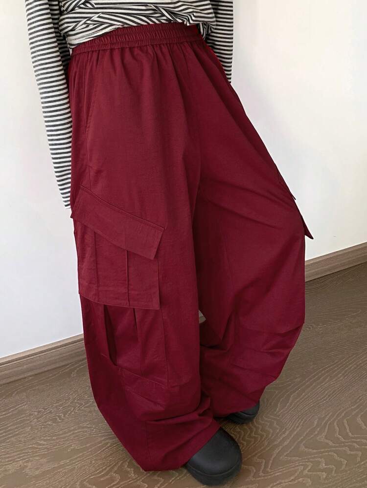 Women's Elastic Waist Loose Casual Cargo Pants