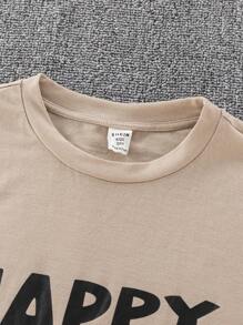 6pcs/Set Tween Boys' Casual Short Sleeve T-Shirt And Shorts Set