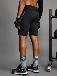 Manfinity Sport Corelite Mallas de compresión deportivas para hombre con estampado de letras y cintura con cordón, estilo novio