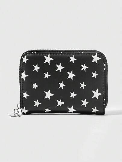 Grunge Punk Punk Dark Fünf-Sterne-Muster Kompakt-Geldbörse