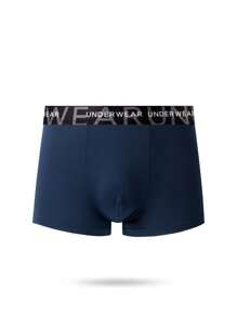 4pcs/Pack Men's Solid Color Letter Band Waist Boxer Briefs - Multicolor - View 6