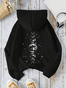 INAWLY Plus Size Long Sleeve Printed Hoodie, Casual Everyday Wear Graduation,Back To School,Graduation,Teacher For Women,Back To School Pullover Fall Winter Autumn - Black - View 1