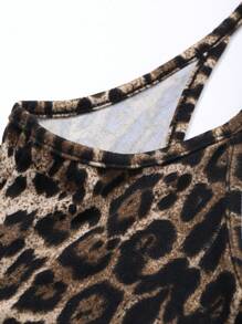 DAZY 女士豹纹吊带背心简约休闲上衣、露背上衣、返校服装 - 彩色 - 查看 8