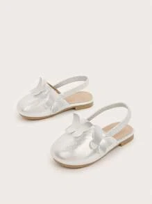 1 双可爱幼儿蝴蝶便鞋，时尚又舒适 - 銀色 - 查看 2