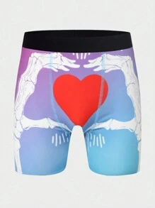 5 件装 男士彩色爱心和爪子印花平角内裤 - 彩色 - 查看 6