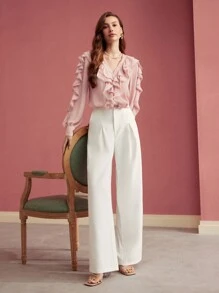 MOTF PREMIUM TAILORED FOLD PLEATED SUIT PANTS - White - View 6