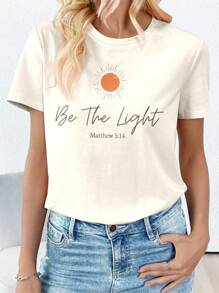 INAWLY 励志衬衫、激励 T 恤、基督教服装、信仰 T 恤、宗教服饰、圣经经文礼物图案 T 恤女式上衣 - 杏色 - 查看 3