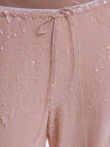 MUSERA Spodnie z niskim stanem i cekinami w stylu boho, letnie, urocze, szykowne i eleganckie