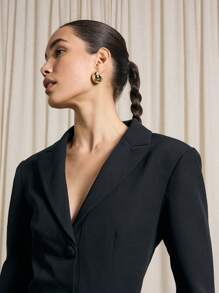 AiiRZ 中长款铅笔西装连衣裙 - 黑色 - 查看 3