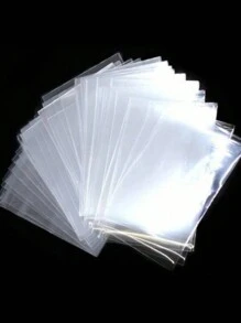 100/200pcs Plastic Transparent Card Storage Bag Not Sealed Self Adhesive Sealed 2 Styles Card Collection Bag Football Game Card Sleeves Protector Trading Card Holder Organizer Clear PVC Pocket Storage Box Display Collectible Tools For Sports Fans Collectors,Office Storage - White - View 1