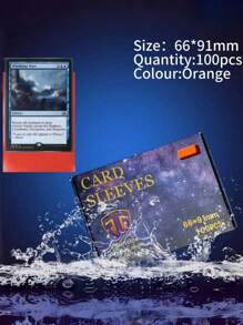 SHEIN 100 PCS 66*91mm Frosted Card Sleeves Displayable Personalized Designs Protective Sleeves For MTG/PKM Card Game Cards Cover For Baseball Cards High Quality Materials Exclusive Design/Christmas/Birthday Gifts