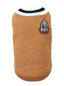 PETSIN Collegiate Style Brown Pet Sweater, Warm For Cats & Dogs, Ideal For Autumn/Winter