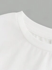 Young Girl Street Style Hiphop Portrait & Letter Print Loose T-Shirt And Pleated Pants 2 Pieces Set