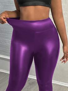 Slaydiva Leggings noirs moulants style de rue taille haute