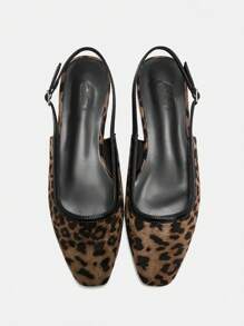CUCCOO BIZCHIC Flerfärgade leopardmönster fyrkantiga tå slip-on platta loafers för kvinnor för jul vårskor - Multifärgad - Visa 2