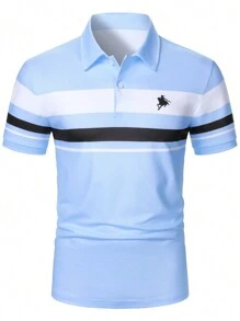 Manfinity Mode Men's Casual Polo Shirt - Multicolor - View 2