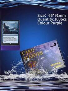 SHEIN 100 PCS 66*91mm Frosted Card Sleeves Displayable Personalized Designs Protective Sleeves For MTG/PKM Card Game Cards Cover For Baseball Cards High Quality Materials Exclusive Design/Christmas/Birthday Gifts