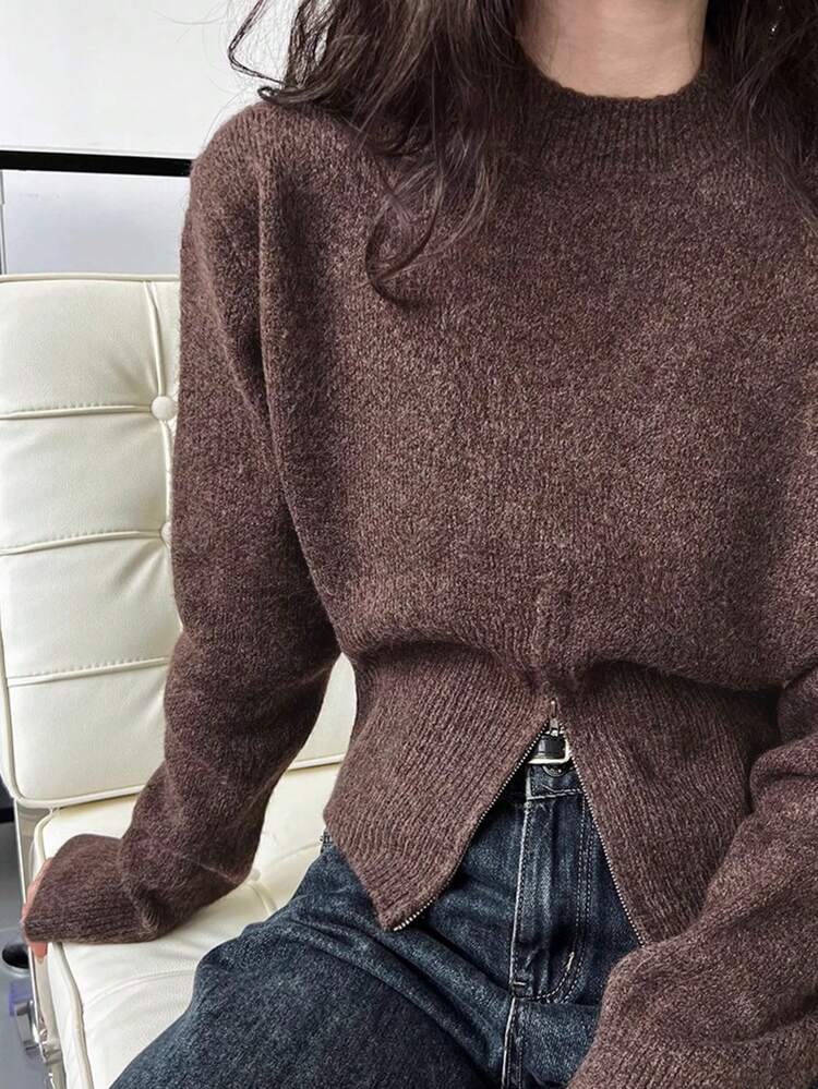 Women's Design Sense Half-Zip Pullover Sweater,Fall Clothes