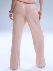 MUSERA Spodnie z niskim stanem i cekinami w stylu boho, letnie, urocze, szykowne i eleganckie