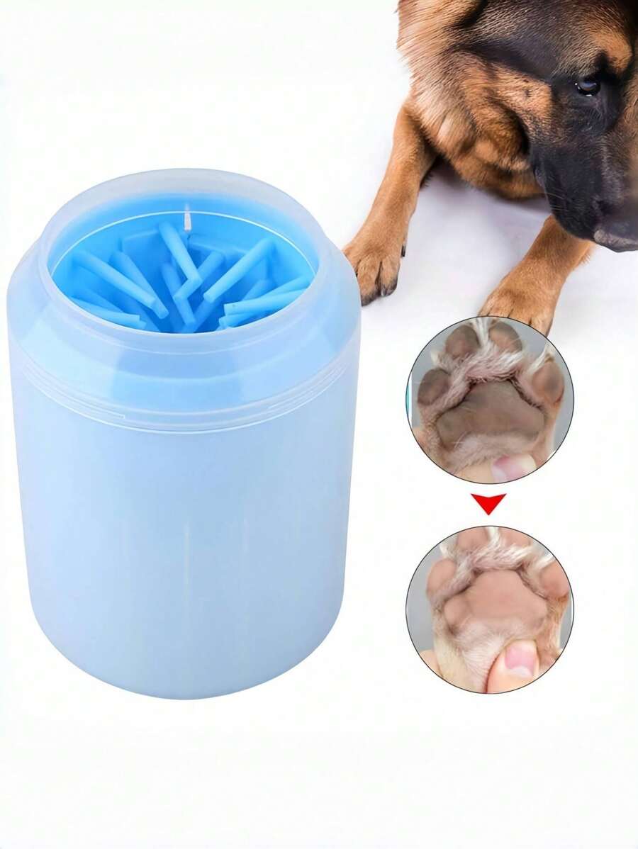 大型犬爪子清洁器 - 二合一硅胶狗脚清洁杯和刷子清洁器用品，便携式泥爪清洁器必备，理想的宠物主人礼物 - 彩色 - 查看 1